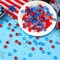300pcs Patriotic Red Clear Blue Star Acrylic Crystals Gems Table Scatter Vase Filler for 4th of July Independence Day Veterans Memorial Day Birthday DIY Crafts Home Party Decorations